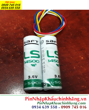 Saft 2LS14500 (2 viên ghép đôi); Pin nuôi nguồn PLC Saft LS14500 lithium 3.6v 5200mAh /Xuất xứ Pháp